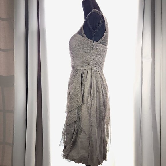 Vera Wang White Collection Gray Mesh Dress Size 4 - Picture 4 of 15